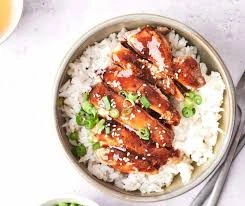 panda express teriyaki chicken with orange chicken