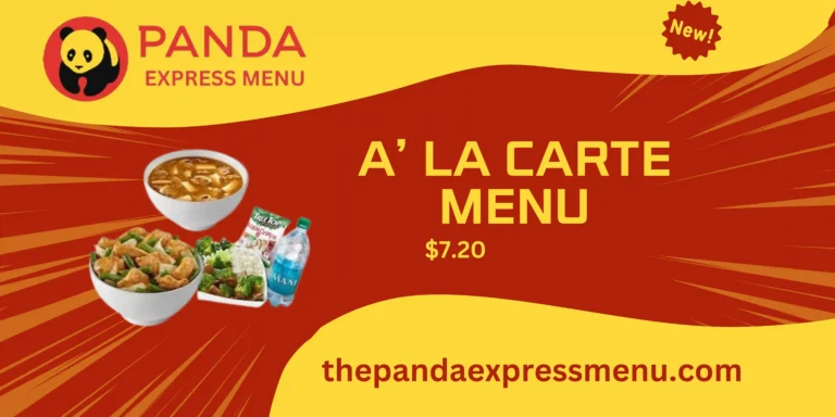 Panda Express A La Carte Menu prices calories nutrition